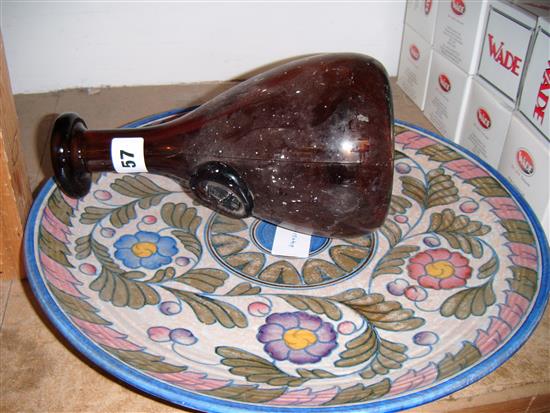 Charlotte Rhead dish, sealed bottle